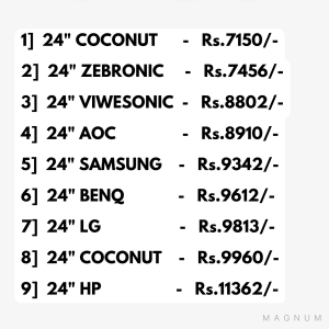 MONITOR SCREEN 24” ALL BRANDS